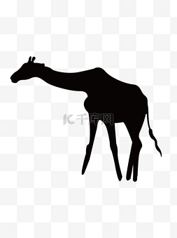 动物长颈鹿手绘简约黑白