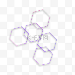 多边形图片_彩色渐变科技感几何图案六边形