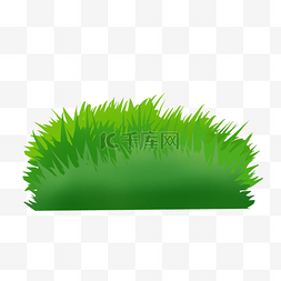 手绘茂盛的绿色草丛春天小草