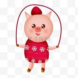 猪年富贵吉祥图片_猪年大吉新年祝福发财手绘插画手