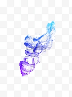 彩色渐变烟雾图片_彩色蓝紫色渐变螺旋烟雾透明素材
