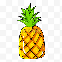 美味的菠萝图片图片_黄色手绘菠萝食物元素