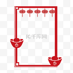 除夕图片_春节除夕红色中国风边框装饰