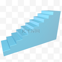 蓝色台阶图片_淡蓝色C4D立体柔色台阶