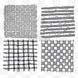 线条感手绘图片_黑白手绘格子纹理