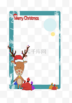 雪花图片_手绘圣诞节驯鹿边框