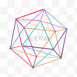 几何效果元素图片_线条组成的六边形