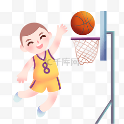 打篮球健身的小男孩