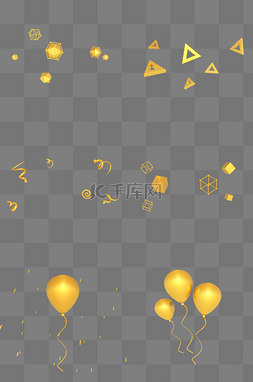 几何图片_C4D立体电商漂浮元素金色漂浮合集