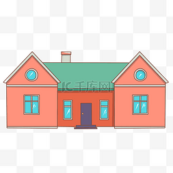 屋顶手绘图片_手绘漂亮的房子插画