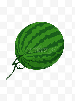 遇见大暑图片_手绘一个绿色的大西瓜