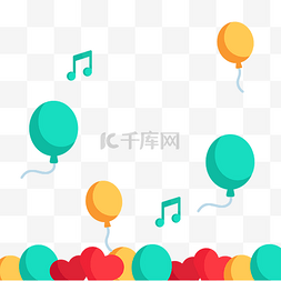 喜庆漂浮气球图片_矢量彩色气球装饰图案
