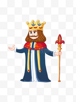 国王皇冠图片_卡通人物西方胡子国王可商用