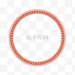 独特的图层图片_喜庆印章风红色圆形边框