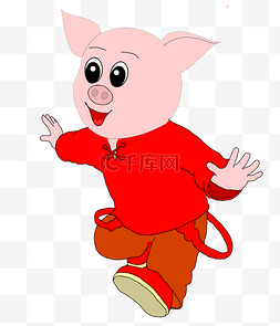 2019年猪年奔跑的小猪