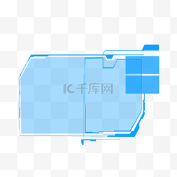 psd图片_蓝色科技风PSD透明底