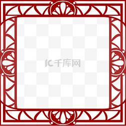 中国红剪纸手绘简约文艺清新边框