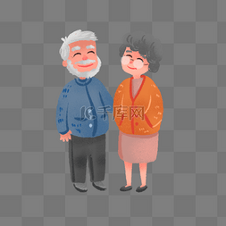 老年夫妇手绘图片_手绘可爱的老年夫妇