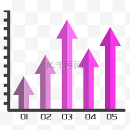 紫色箭头图表插画
