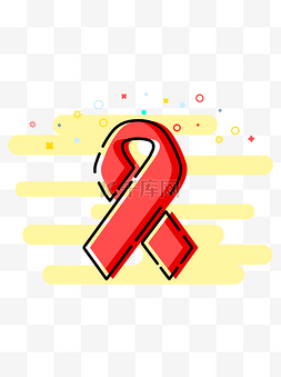 121艾滋病日图片_商用矢量扁平化MBE风格艾滋病标志