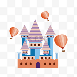 梦幻城堡建筑插画