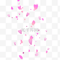 粉色漂浮的花瓣图片_粉色的花瓣手绘插画