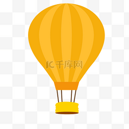 热气球插图图片_手绘黄色热气球插画