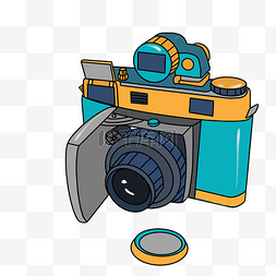 摄影相机镜头图片_照相机摄影手绘写实化相机镜头灰