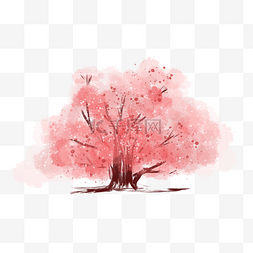 水彩手绘树木设计图片_小清新风手绘水彩树木