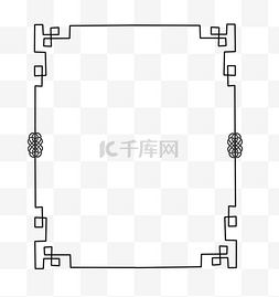 花边黑色边框图片_手绘黑色简约中国风边框