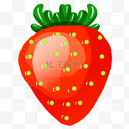 绿色新鲜水果图片_手绘新鲜草莓插画