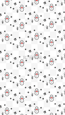 白色雪人图片_可爱的雪人底纹插画