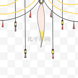 漂亮的挂饰图片_手绘春节漂亮的挂饰插画