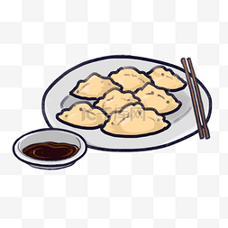 美味的饺子手绘插画