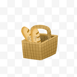 装着面包的格子篮子