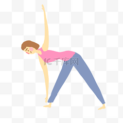 瑜伽动作图片_在做瑜伽减肥健身的少女