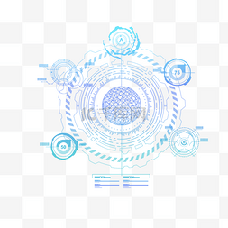 童趣海报蓝色图片_蓝色齿轮科技标题