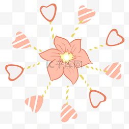 粉色花朵图表插画