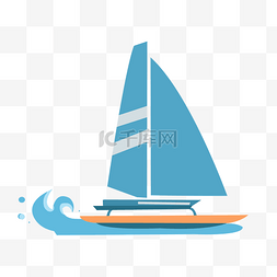 卡通帆船帆船图片_手绘卡通平面帆船