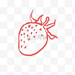 水果草莓手绘图片_简单线性草莓PNG