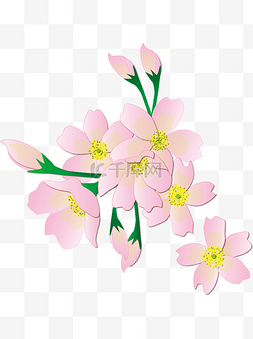 手绘樱花图片_手绘花之浪漫粉色樱花可商用元素