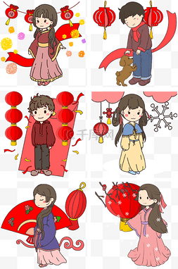 2019迎新春图片_新年到迎新春手绘插画