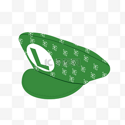 绿色l帽子装饰插图