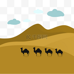 行走沙漠图片_在沙漠里行走的骆驼