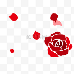 点赞手势免费png下载图片_红色玫瑰花瓣漂浮素材免费下载