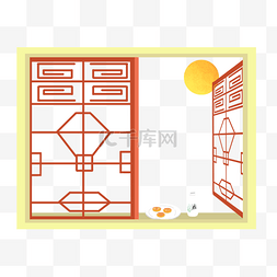 月饼盒图片图片_窗前赏月月圆之夜