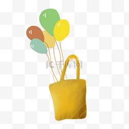 手绘卡通购物袋气球