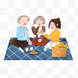 爸爸妈妈图片_重阳节配父母出行野餐
