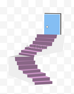 紫色的楼梯插画
