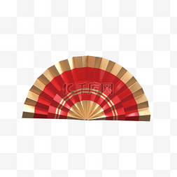 红色中国风扇子图案